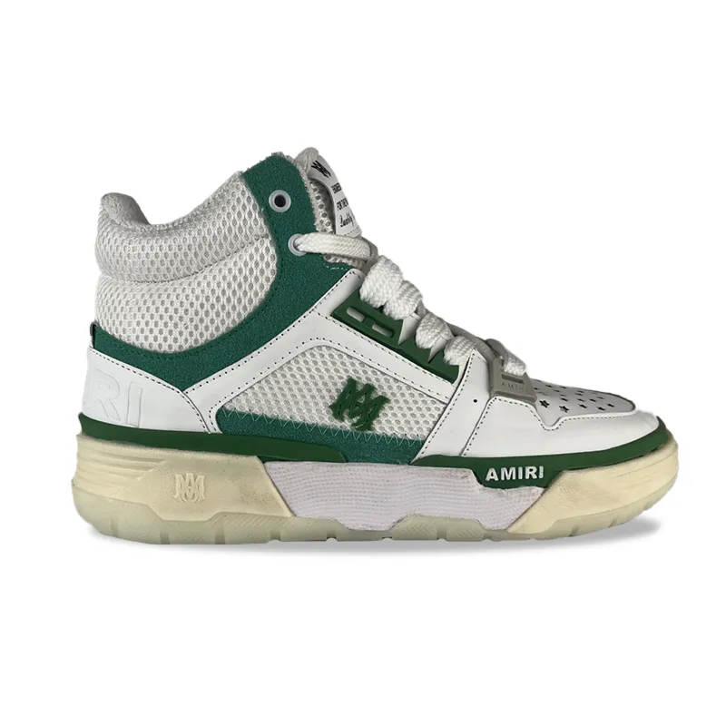 کتونی امیری ساقدار سفید سبز کرم