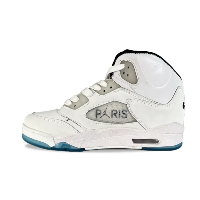 گالری تصاویر کتونی نایک ایر جردن 5 سفید سبز زرد ساقدار