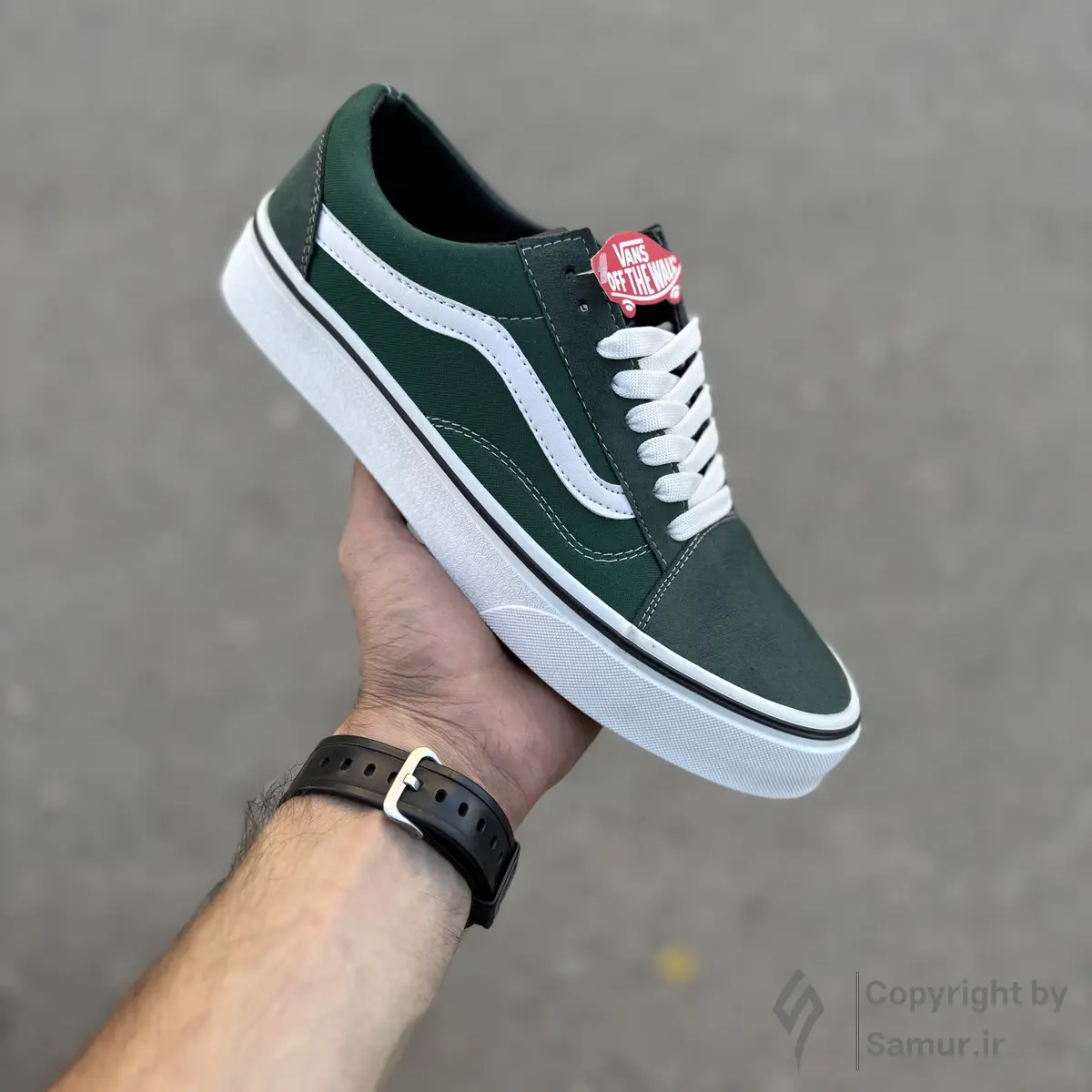 گالری تصاویر کتونی ونس اولد اسکول سبز سفید